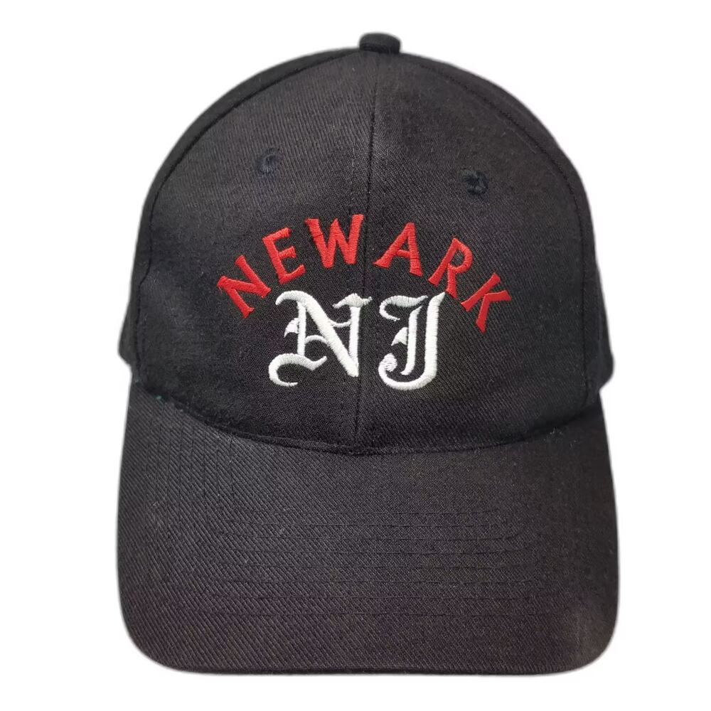 KC Snapback Hat Black Red Newark NJ Embroidered Flat Brim Adjustable OS 6 Panel